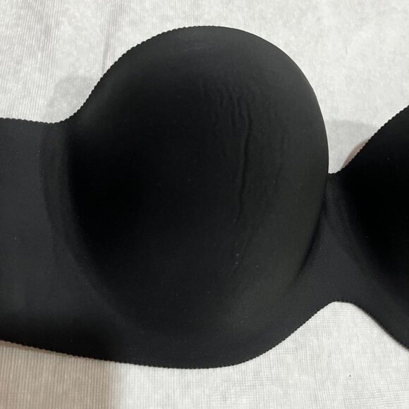 Felina Seamless Strapless Underwire Molded Cup Bra Black Smooth 32C - Picture 5 of 7